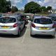 Not pictured: the other two silver Peugeot 208s parked one row over